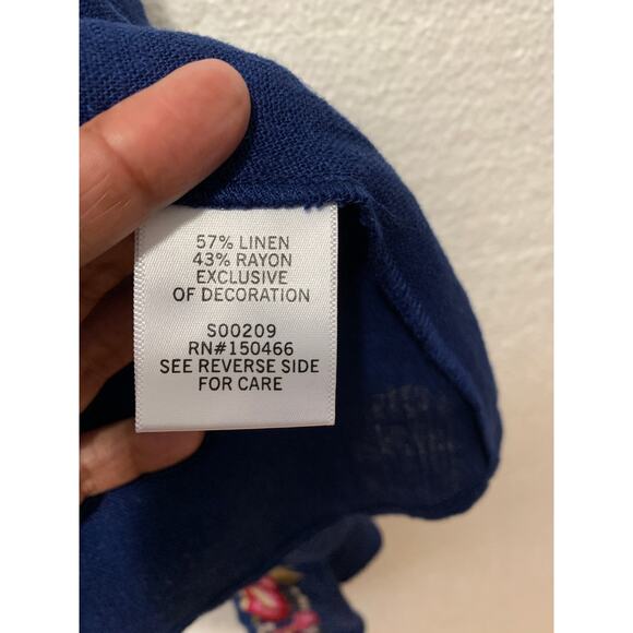 Market & Spruce Stitch Fix LINEN Floral Embroidered Cardigan Size 1X NEW - Picture 5 of 8